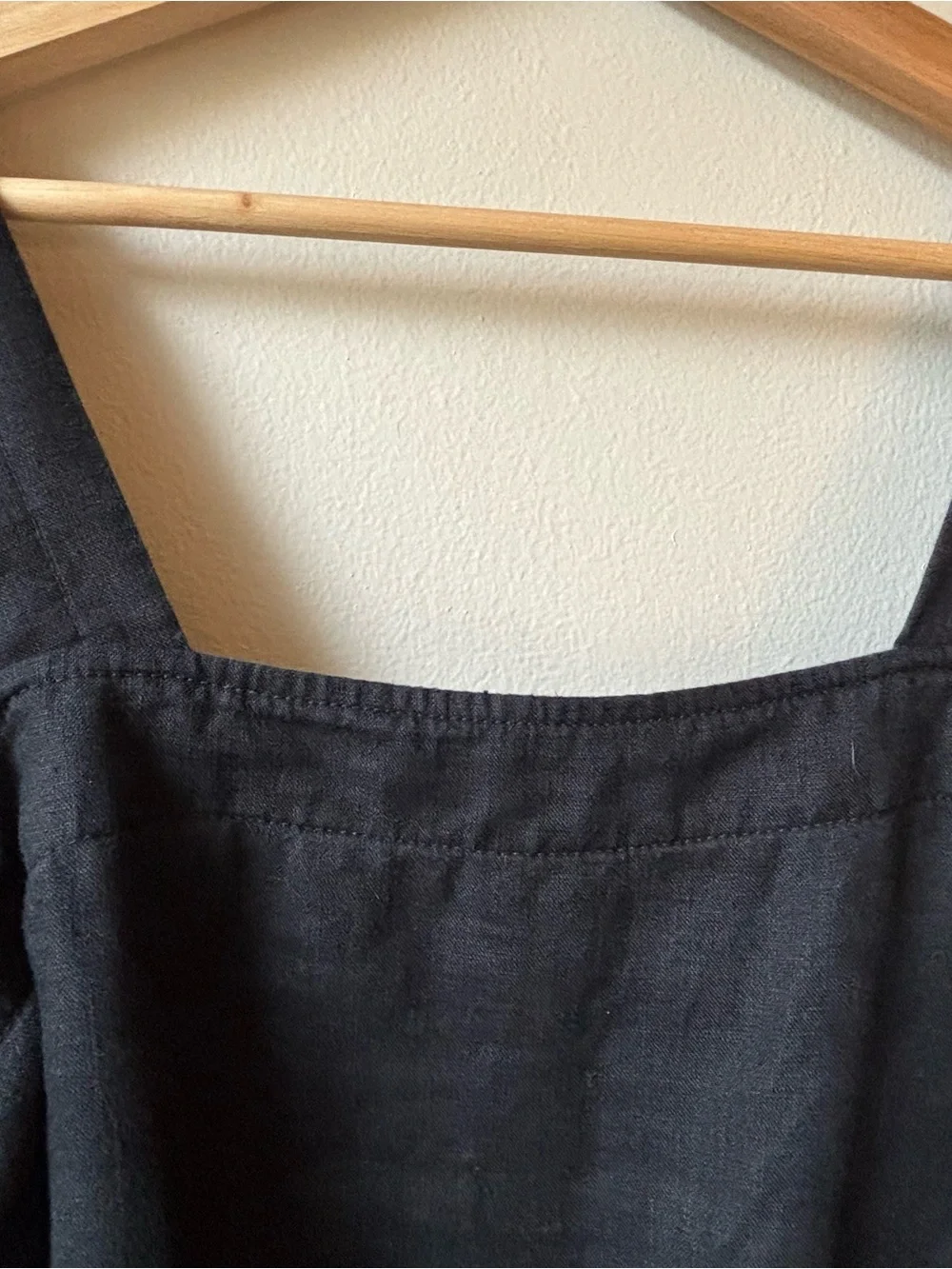 Quince Black Linen-Blend Tie Waist Jumpsuit